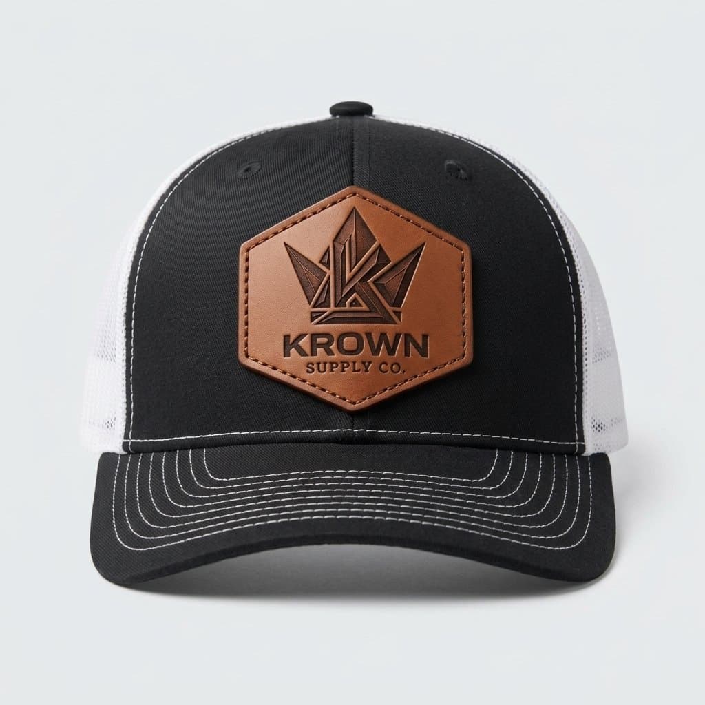 Custom Richardson 112 Leather Patch Trucker Hat Preview