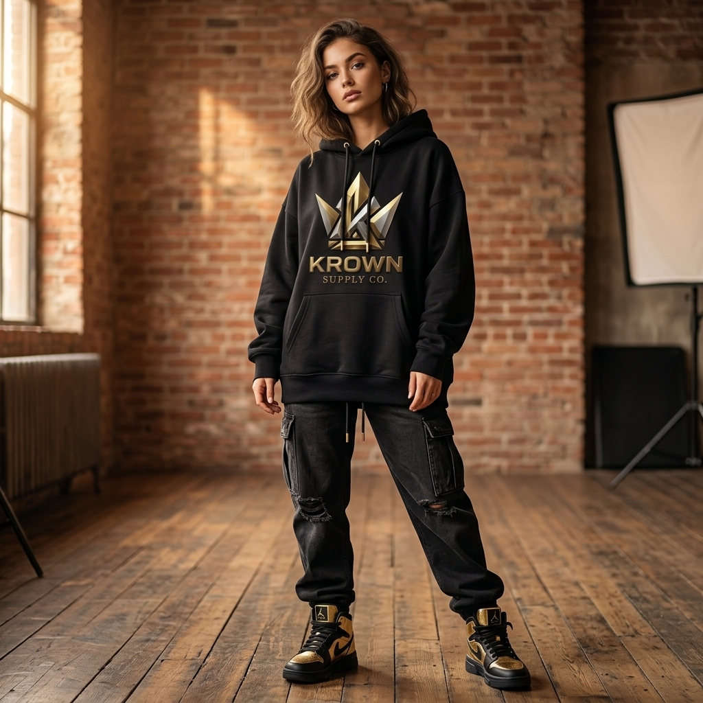 KrowN Supply Co. 480 GSM Heavyweight Streetwear Hoodie alternate